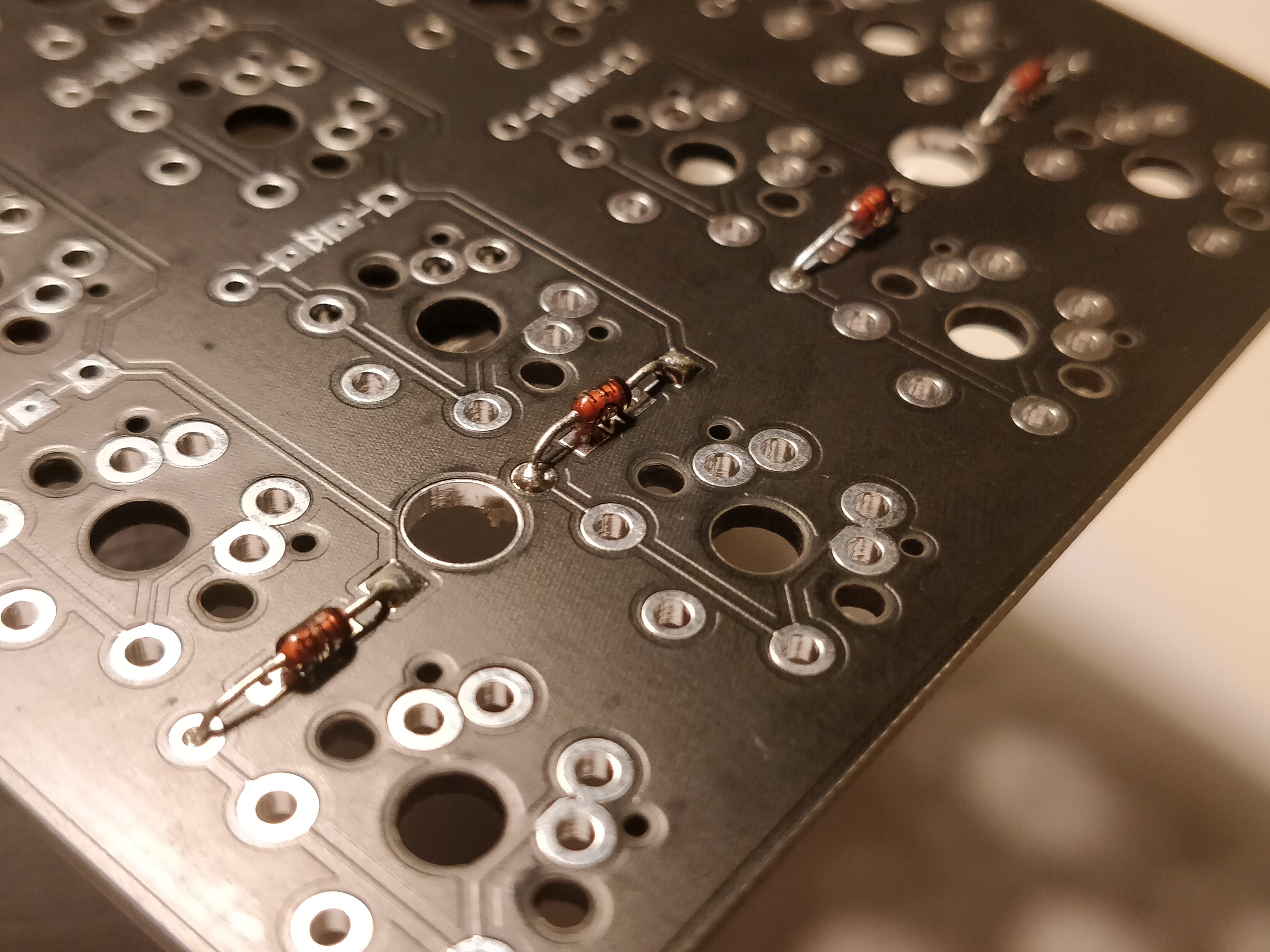 Soldering the diodes